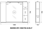Шкаф подвесной BelBagno MARINO-SPC-1000/750-2A-BL-P