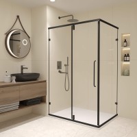 Душевой уголок RGW Classic CL-046B, прозрачный, распашные двери, 100 см x 80 см, черный