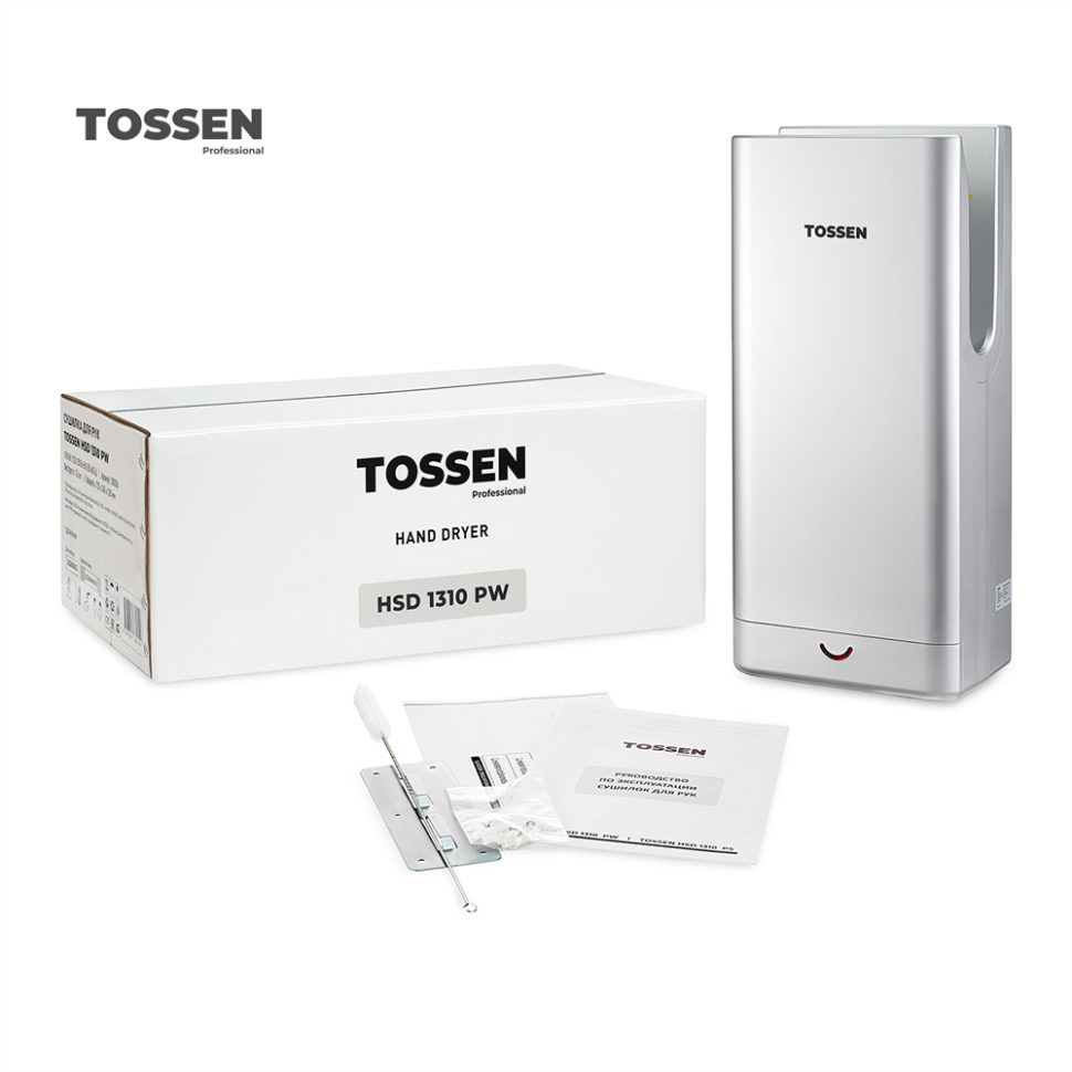 TOSSEN HSD 1310 PS - погружная сушилка для рук (коллекция «Классический серый»)  