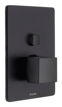 Наружная часть механического смесителя для душа Bossini CUBE Z00063.073, цвет черный матовый