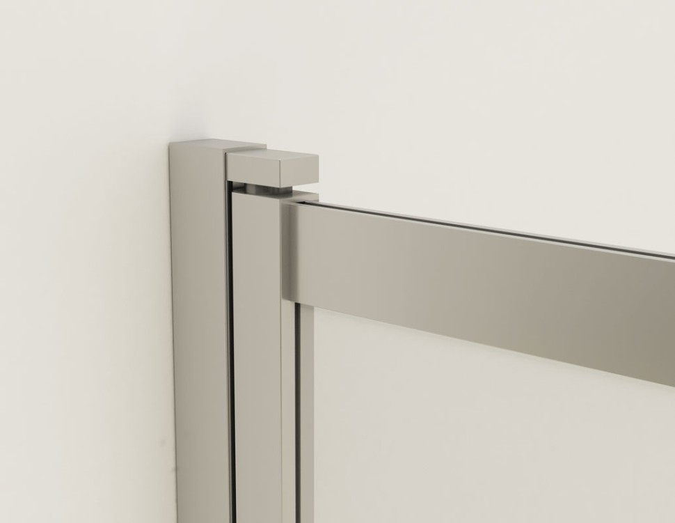 Душевая шторка на ванну VSB-1E100CLBN, 1000*1450, брашированный никель, стекло прозрачное