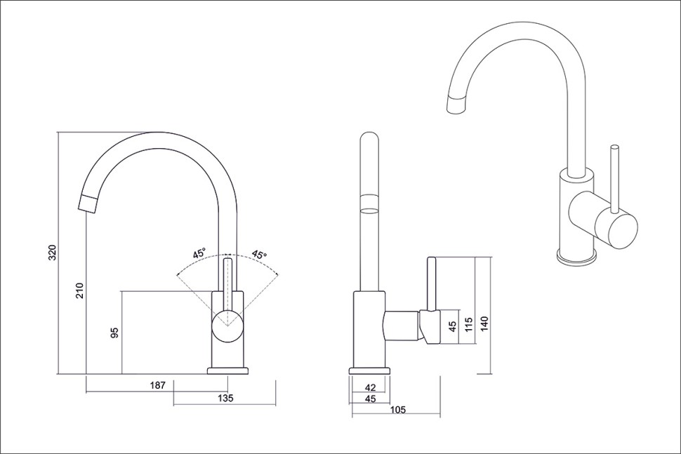 Смеситель OULIN OL-8006 хром