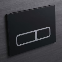 Кнопка смыва Veconi FLUSH V13, FLV13-BC, 240х162х7, пластик, черный матовый, кайма - хром глянец
