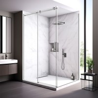 Душевой угол Veconi Rovigo RV-075, 1200х800х2000 хром, стекло прозрачное