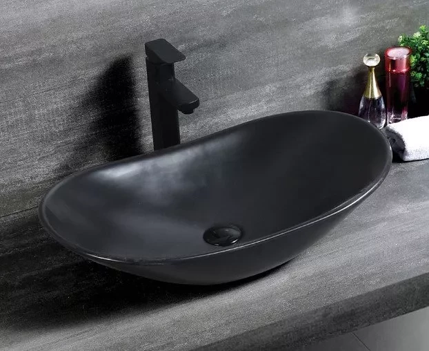 Раковина для ванной чёрная матовая . CeramaLux 7811АМВ