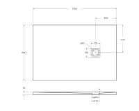 Душевой поддон из искусственного мрамора в комплекте с сифоном BelBagno UNO TRAY-MR-UNO-AH-120/80-35-W-CR