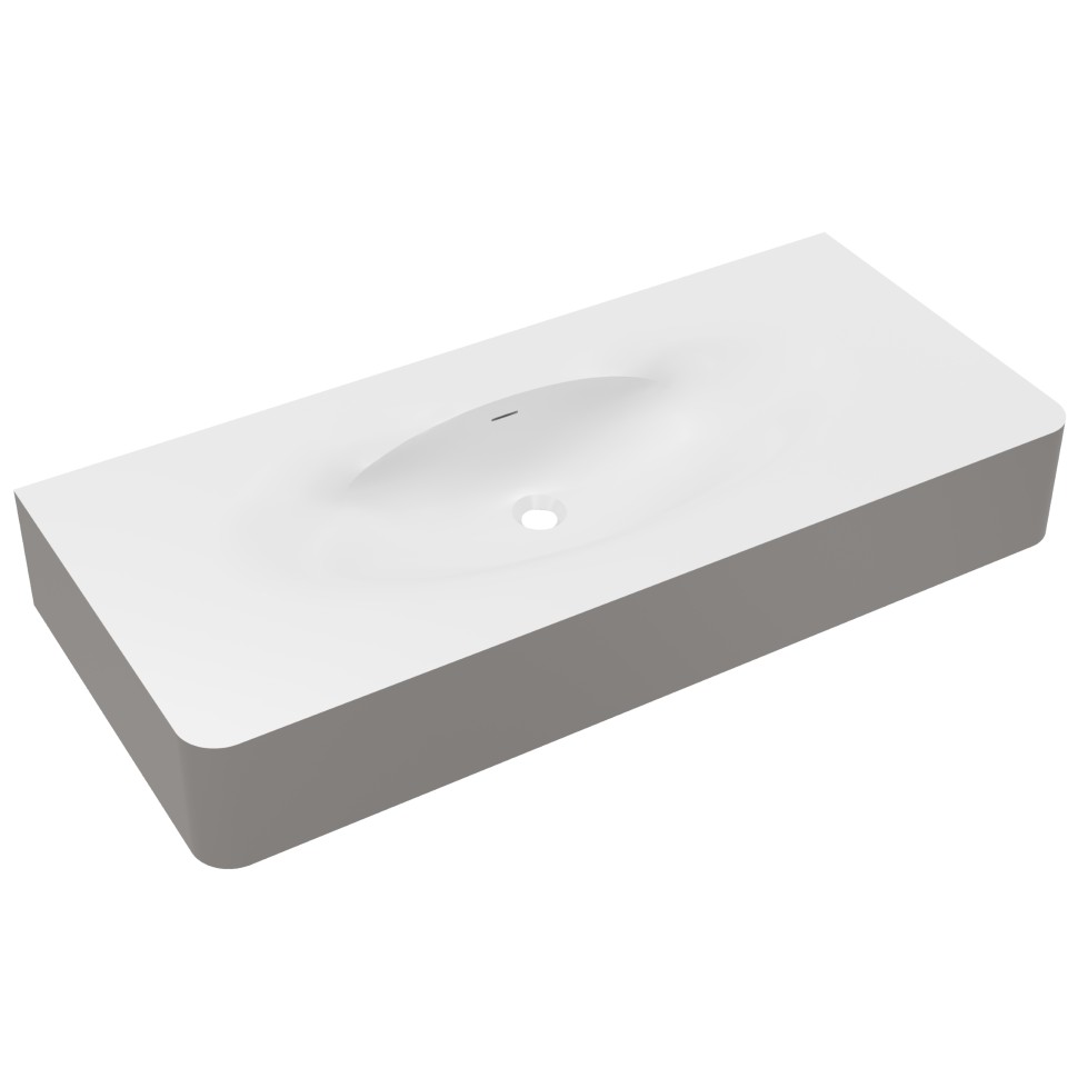 Раковина Vincea Caprise VCB-4CA120MWLG, Corian, цвет белый матовый + светло-серый матовый