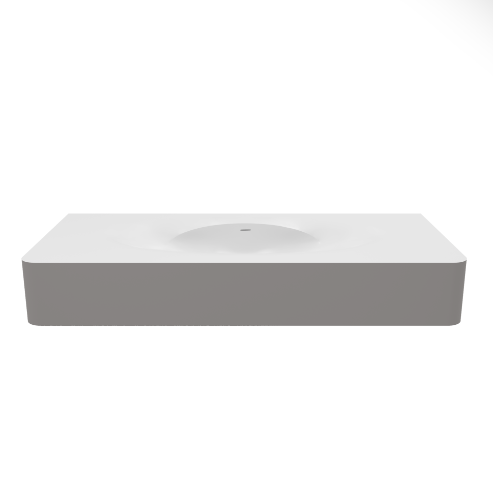 Раковина Vincea Caprise VCB-4CA120MWLG, Corian, цвет белый матовый + светло-серый матовый