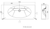 Раковина Vincea Caprise VCB-4CA120MWLG, Corian, цвет белый матовый + светло-серый матовый