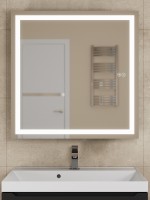 Зеркало шкаф с подсветкой в ванную 70 см, Uperwood Tanos, черное