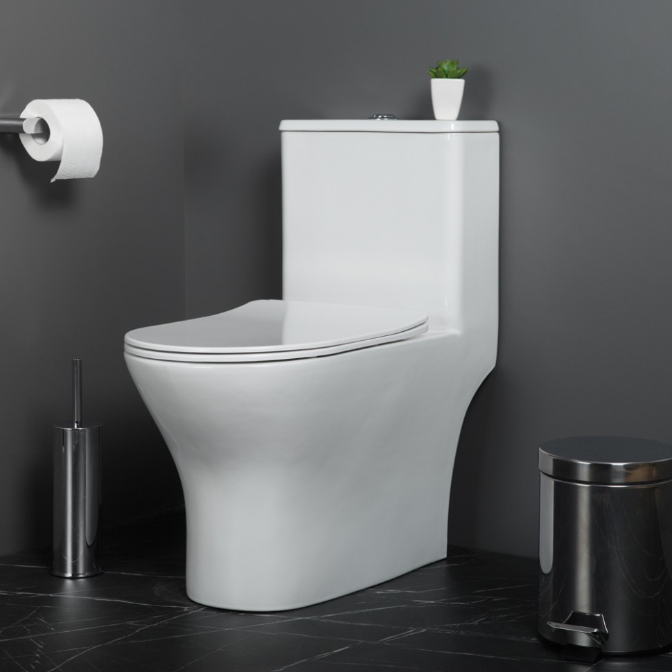 Унитаз-моноблок с сиденьем BelBagno LOUNGE BB8618CPR-MN/SC