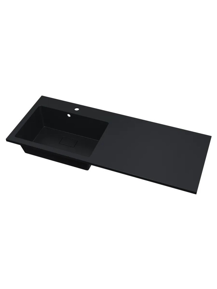 Раковина над стиральной машиной Uperwood Cosmos Quartz 120 см, левая, крыло справа, уголь