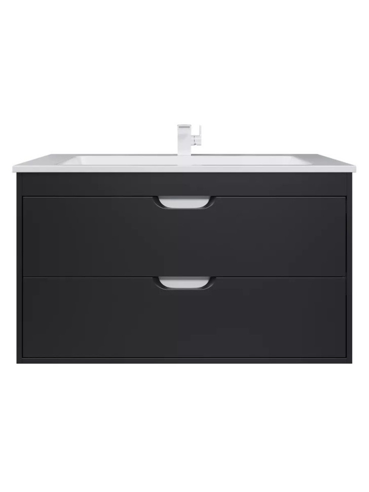 Тумба под раковину для ванной подвесная Uperwood Modul 95х44,4х55 см, чернаяатовая