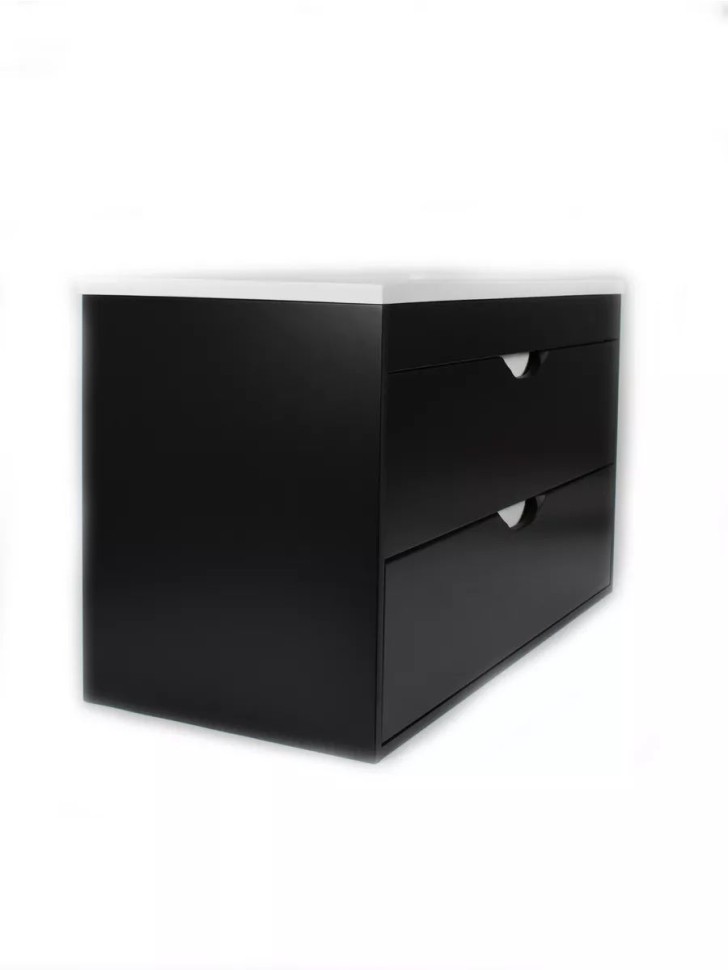 Тумба под раковину для ванной подвесная Uperwood Modul 95х44,4х55 см, чернаяатовая