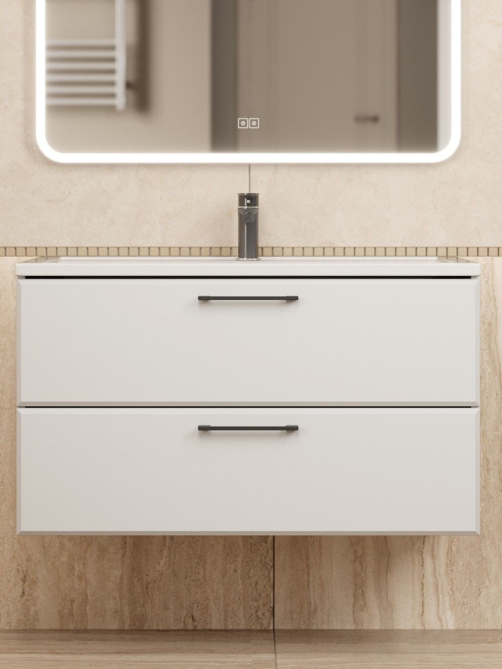 Тумба под раковину Uperwood Foster NEW 90 см, подвесная, белая