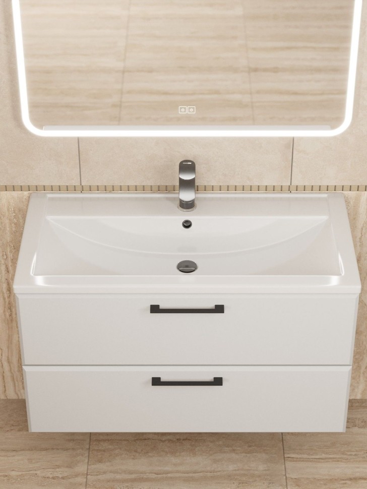 Тумба под раковину Uperwood Foster NEW 90 см, подвесная, белая