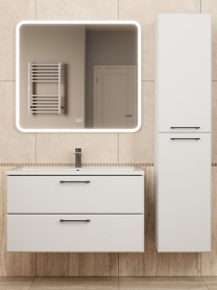 Тумба под раковину Uperwood Foster NEW 90 см, подвесная, белая