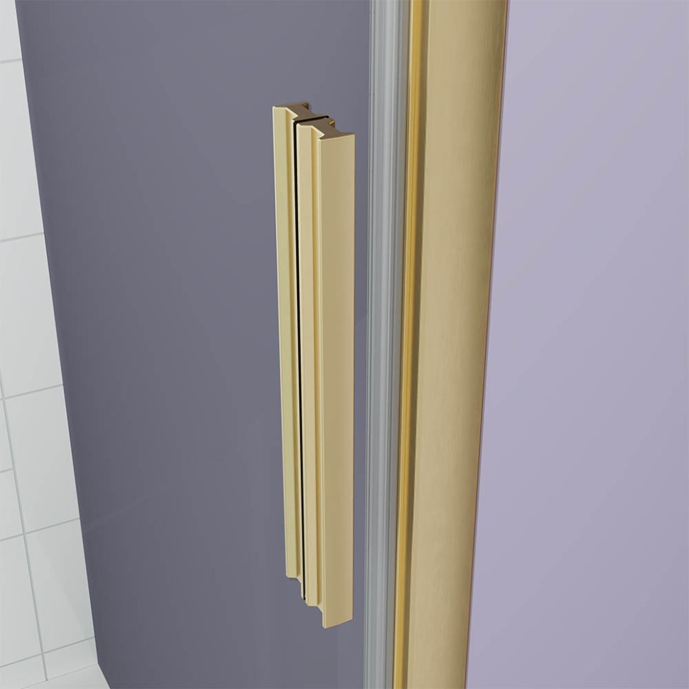 Душевой угол Veconi Ottimo P30SP G, 900х900х1900 золото брашинг, стекло матовое