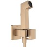 Гигиенический душ Hansgrohe Bidette со смесителем, держателем и шлангом 125 см., цвет: шлифованная бронза 29233140