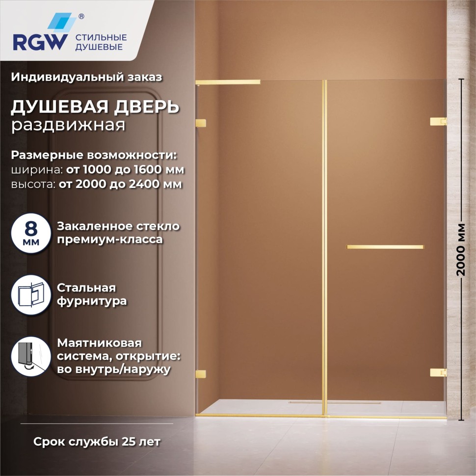 Душевая дверь RGW SV-006Gb (Прозрачное, 1100мм)  