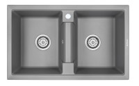 Мойка TANDEM 80/2, IT-GRANIT, PM238150-GRM, серый металлик, 810х500 мм, Paulmark