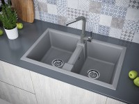 Мойка TANDEM 80/2, IT-GRANIT, PM238150-GRM, серый металлик, 810х500 мм, Paulmark
