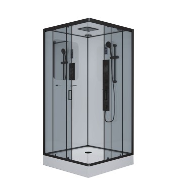 Душевая кабина Niagara Premium NG-6901-01GQ BLACK (90х90х210) низкий поддон(16 см),черный,стекло тонированное,4 места