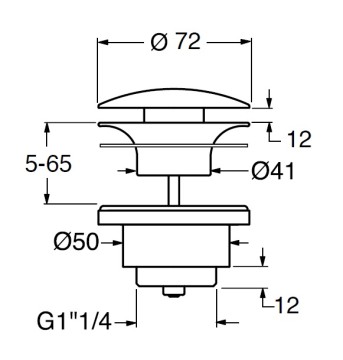 Донный клапан клик-клак для раковин/биде с переливом GSI AltaCeramica AC90536, цвет под черный мрамор Marbled black