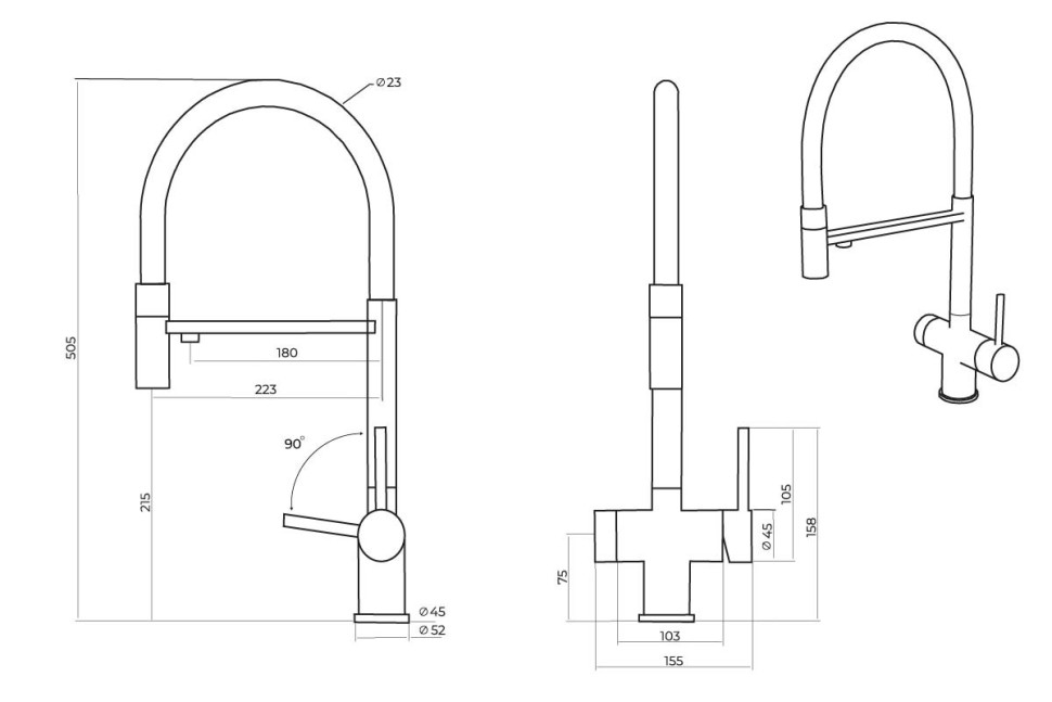 Смеситель EMAR EC-7024 ЕС - 7024 PVD Coppery