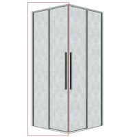 1/2 душевого ограждения Grossman Galaxy 1/2.K33.01.10L.10.02 (100*195) раздвижная(левая),хром, стекло шиншилла,1 место
