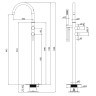 Смеситель ABBER Wasser Kreis 316 AF8115BG напольный для ванны, брашированное светлое золото