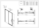 Душевая дверь Ultima VDS-7UL110CLGM, 1100, вороненая сталь, стекло прозрачное