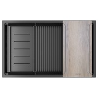 Мойка нерж. сталь NEXT-MULTI SINK 74-L UNI, PM787445-L-GM, вороненая сталь,740х450мм, Paulmark