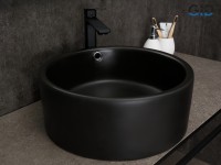 Раковина Gid N9130bg 53382 накладная черная графит 41.5x41.5x16.5