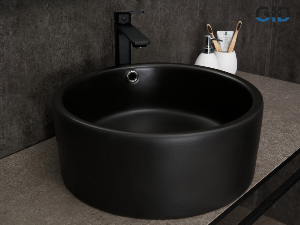 Раковина Gid N9130bg 53382 накладная черная графит 41.5x41.5x16.5