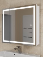 Зеркало шкаф с подсветкой в ванную 80 см, Uperwood Tanos, белое