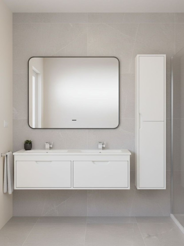 Тумба под двойную раковину Uperwood Modul 120 см, подвесная,атовая, белая