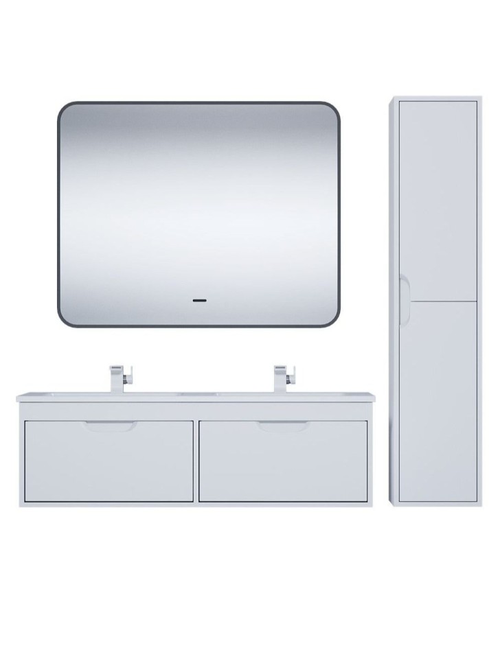 Тумба под двойную раковину Uperwood Modul 120 см, подвесная,атовая, белая