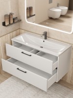 Тумба под раковину Uperwood Foster NEW 100 см, подвесная, белая