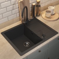 Кухонная мойка кварцевая Uperwood Quartz Premium UPD-03-04, прямоугольная, черная