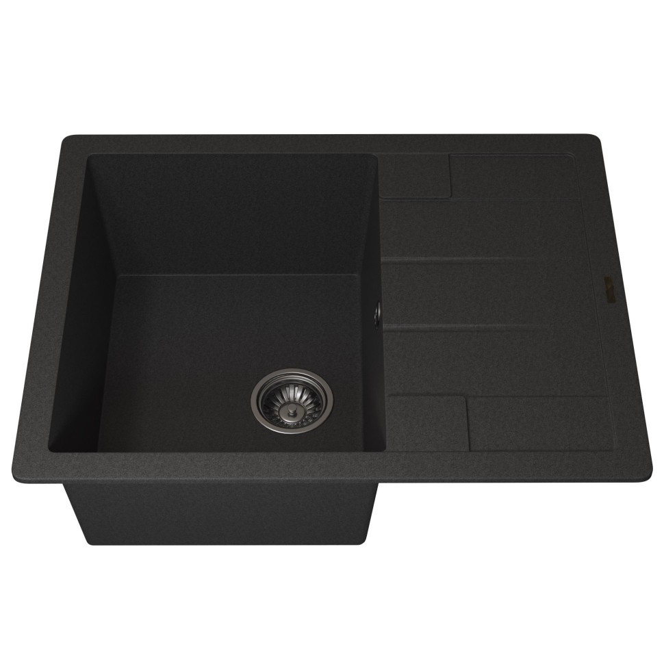 Кухонная мойка кварцевая Uperwood Quartz Premium UPD-03-04, прямоугольная, черная