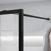 Душевая перегородка Walk-In VSW-1HC100CFB, 1000*2000, черный, стекло прозрачное/рифленое