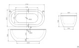 Акриловая ванна BELBAGNO BB13-1700, 1700x790x580