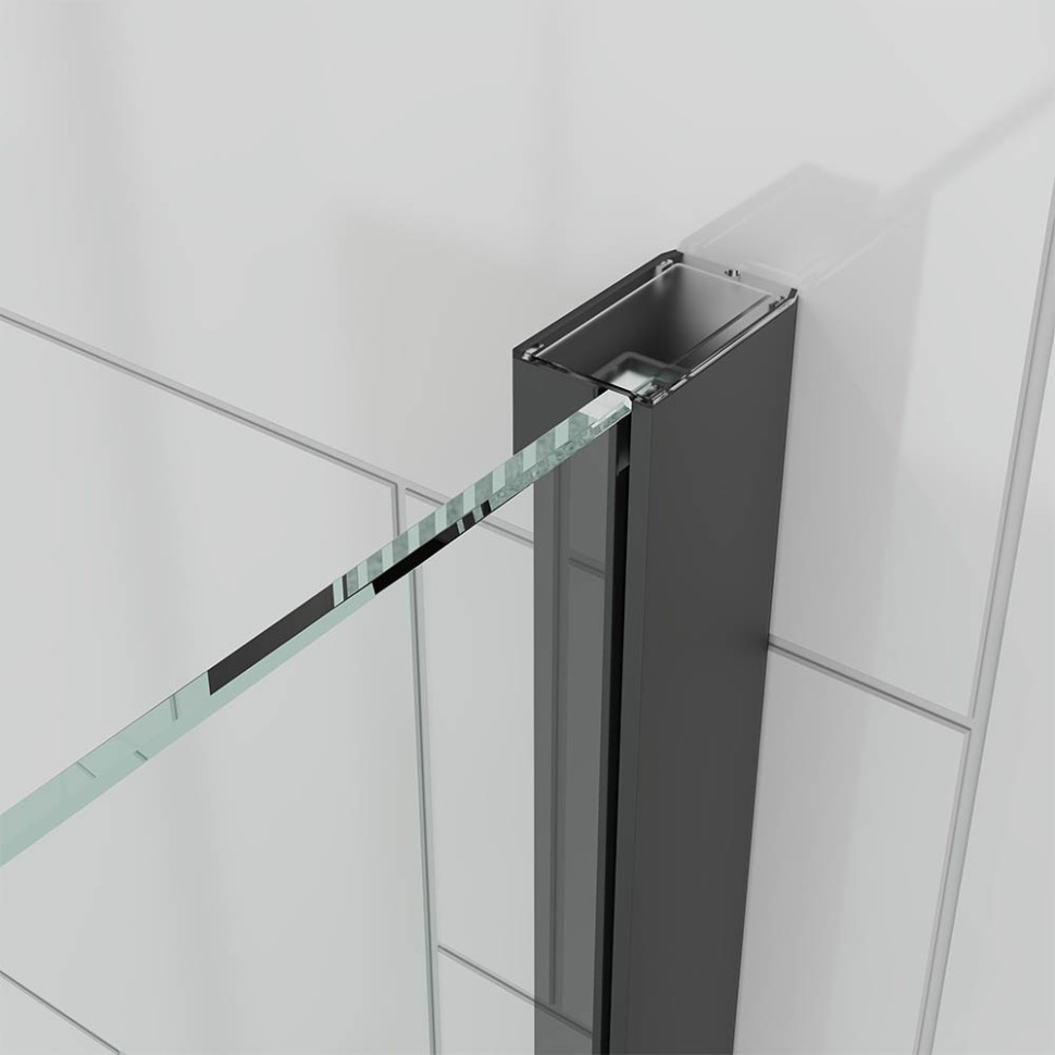 Душевой угол Veconi Ottimo P20SP B, 1200х1000х1900 черный матовый, стекло тонированное матовое