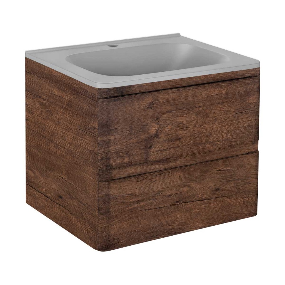 База под раковину Vico 600 подвесная, 2 выкатных ящика soft close, R.Wood
