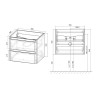 База под раковину Vico 600 подвесная, 2 выкатных ящика soft close, R.Wood