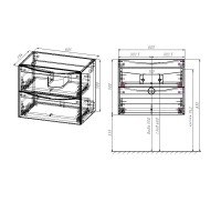 База под керамическую раковину Mia Slim 600 подвесная, 2 выкатных ящика soft close, Beton