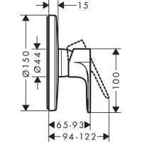 Смеситель для душа Hansgrohe Rebris S (внешняя часть) 72667000 хром