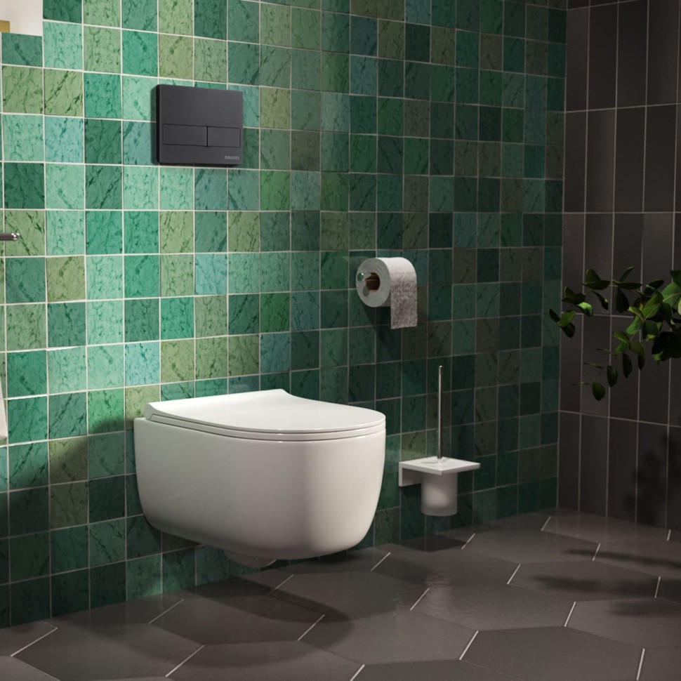 Инсталляция BERGES для скрытого монтажа NOVUM L5 с кнопкой Черный Soft Touch