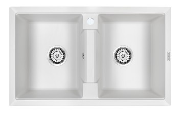 Мойка TANDEM 80/2, IT-GRANIT, PM238150-WH, белый, 810х500 мм, Paulmark